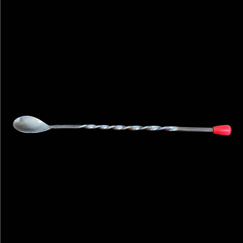 VTG Mr Bartender Stainless Steel Twisted Mixing Bar Spoon Japan Red Tip
